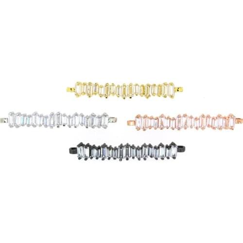 New Fashion Geometry CZ Bracelet Connectors Cubic Zirconia For Jewelry Making Supplies For Jewelry Findings Components