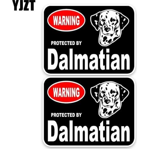 YJZT 15*11.4CM 2X Dalmatian Guard Dog Fun Retro-reflective Decals Car Window Sticker C1-4348