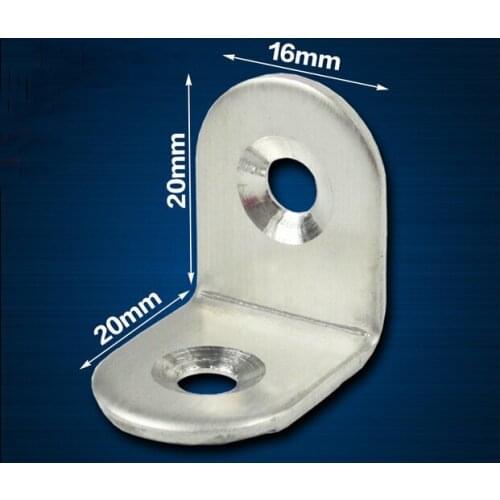 40 Pieces 20x20mm Stainless Steel Right Angle Corner Bracket Thinckness 2mm