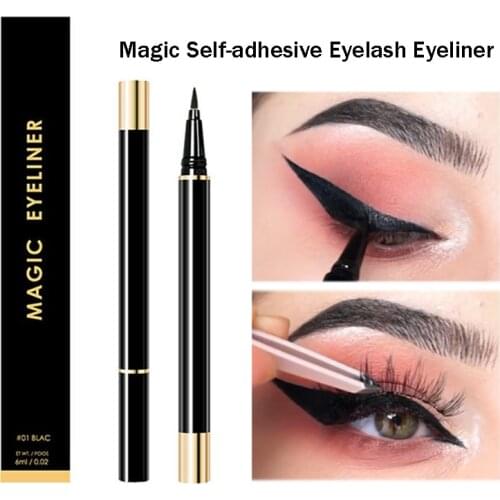 Magic Self-adhesive Eyelashes Eyeliner Pen Glue-free Magnetic-free for False Eyelashes Makeup Tools Waterproof Eye Liner Pencil