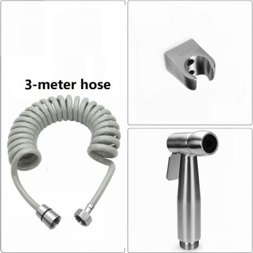 VIBORG 304 Stainless Steel Bidet Shattaf Spray Cloth Diaper Toilet Hygiene Bidet Sprayer Set with Holder and 3-meter Hose