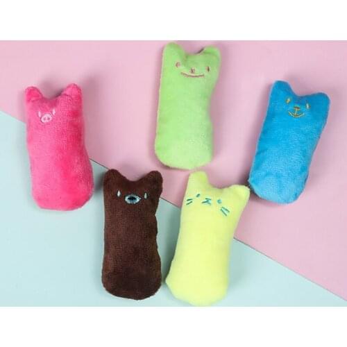 Teeth Grinding Catnip Toys Funny Interactive Plush Cat Toy Pet Kitten Chewing Vocal Toy Claws Thumb Bite Cat mint For Cats hot
