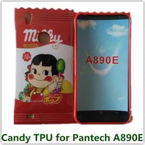 1PCS Cute Red Japan Cattern Poko Peke Candy Soft TPU Pouch Case for Pantech VEGA A890 Pudding Case