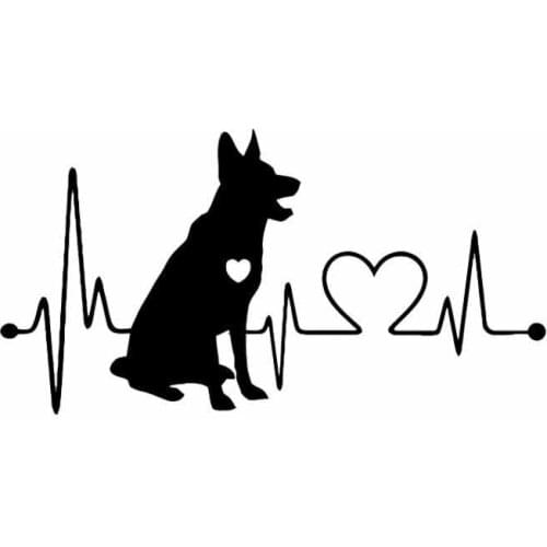18CM*9.5CM German Shepherd Vinyl Cartoon Animal Vinyl Pet Bumper Car Sticker Accessories Black/White