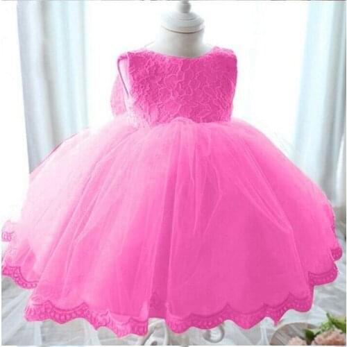 2016 summer infant kids princess dresses baby girls clothes lace bow tutu dress newborn baby costume 0-2Y wedding ball gown