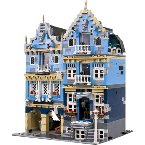 3016 PCS Street View House Toys Model Assembly Bricks Building Blocks City Market With Led Lights Kids Gifts