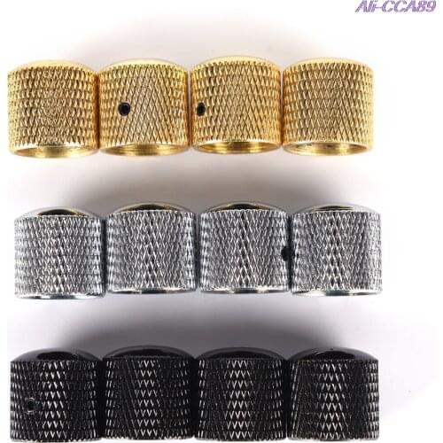 4Pcs Metal Electric Bass Guitar Volume Tone Control Knobs Dome Knobs+Wrench Guitar Parts & Accessories