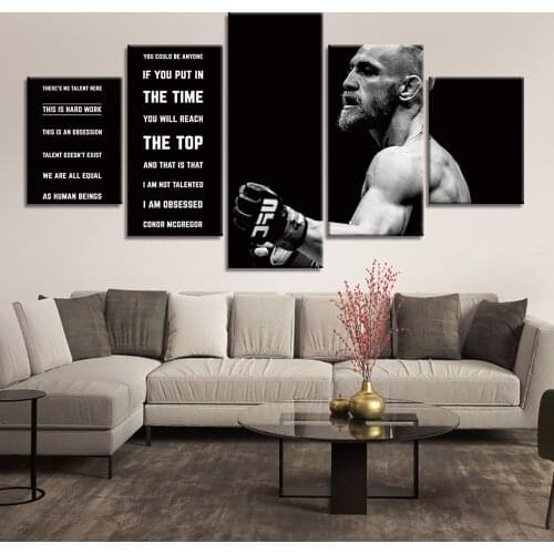 5 panels Canvas Poster Painting Famous Portrait Malcolm Conor Mcgregor Madonna Ernest Popular Modular boxing Pictures