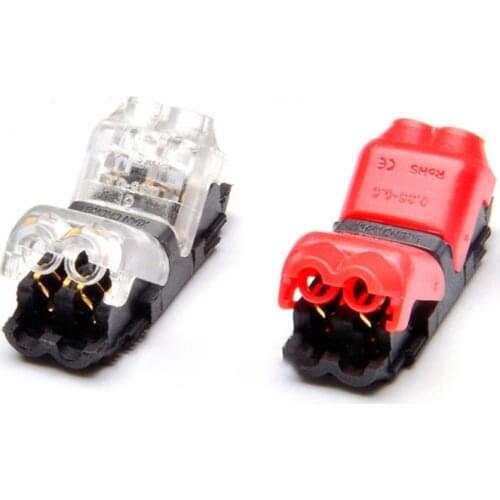 5Pcs/lot 2 Pin Cable Connector Universal Compact Wire Wiring Connector I SHAPE Conductor Terminal Block for 0.3-0.5mm2 Cables