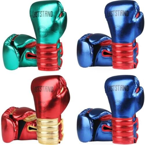 6-12oz Metal Color Kids/Audlts Women Men Boxing Gloves for Sandbag Punch Training Muay Thai Sanda Fight Mitts Guantes De Boxeo