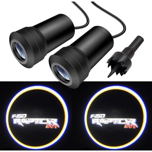 AEING 2pcs LED Car Door Welcome Light 3D Laser Shadow Projector Logo Lamp For Ford F150 Raptor SVT