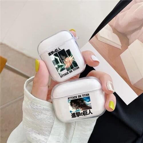 Attacking Giant TPU soft silicone Airpod Case For Airpods 2 Airpods1 Airpods pro TPU Fundas Japan Anime Phone cover