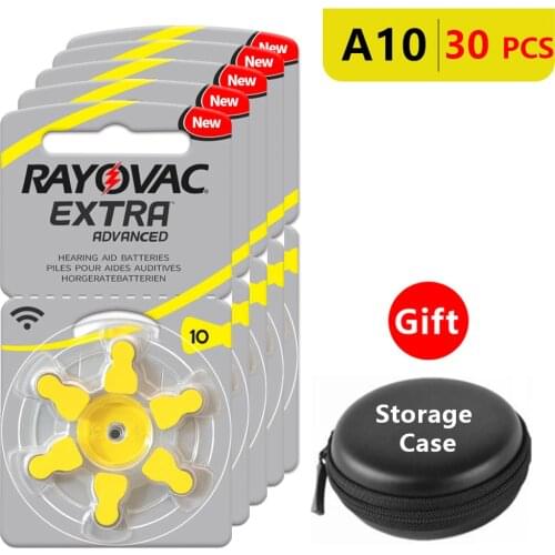 Hearing Aid Batteries Size 10 za Rayovac Extra Advanced,Pack of 30,Yellow Tab PR70 1.4V Type A10 Zinc Air Battery
