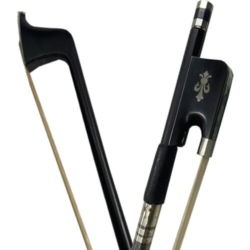 Free shipping NEW 4/4 Black Carbon Fiber Viola Bow Black carbon Bow 4/4Violin Bow Nickel silver Frog