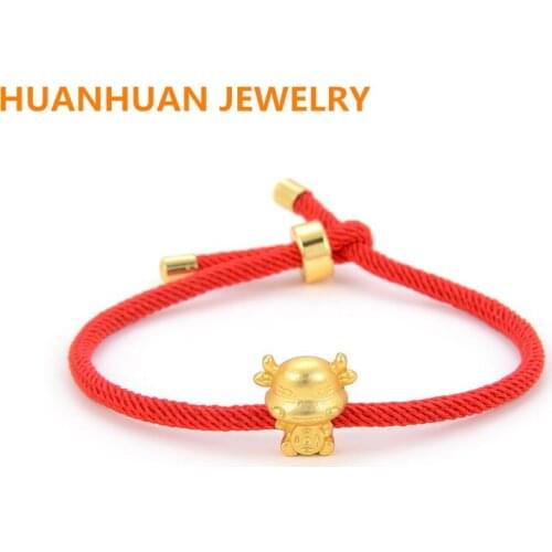 2021 New Lucky Red Rope Bracelet Zodiac Gold Plated cow pendant hand knotted adjustable Charm Bracelet for men and women