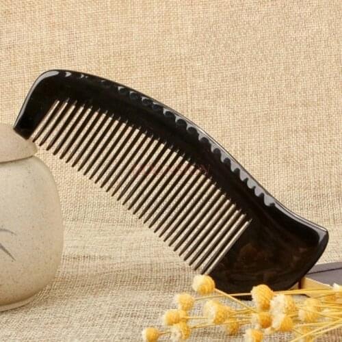 Black Buffalo Horn Comb Natural Pure Head Meridian Massage Combs Anti-static Hair Loss Hairbrush Home Men And Women Gift Sale