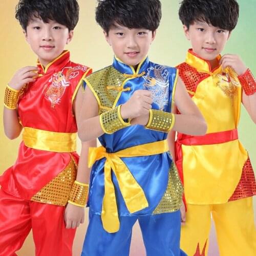 New Children Wushu Costume unisex children martial arts Uniform Kung Fu Suit Kids Boys Girls Stage Performance Clothing Set