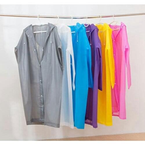 Fashion Women Man Raincoat Thickened Waterproof Rain Poncho Coat Adult Clear Transparent Camping Hoodie Rainwear Suit
