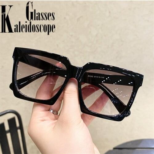 Classic Square Sunglasses Women Men Vintage Oversized Sun Glasses Goggles Ladies Big Frames Sunglass UV400 White Green Eyewear