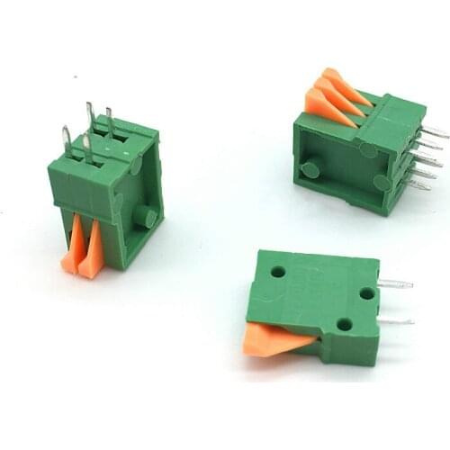 10pcs KF141V 2.54mm Pitch Spring Terminal Blocks Connector 2/3/4/5/6/7/8/910Pin KF141R Straight Needle wire connector wholesale