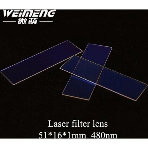 Weimeng laser filter lens Cosmetic instrument lenses 56*16*1mm 480nm quartz for laser buauty laser machine /medical treatment