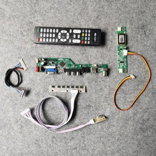 Matrix 30 Pin LVDS VGA AV USB DIY kit Fit LM185WH1/LM190WH1/LM156WH1/HSD156MGW1 1366*768 LCD monitor controller board 2CCFL
