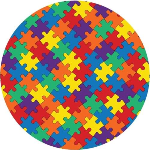 Autism Car Decal Round Awareness Rainbow Puzzle Magnetic Decal 15cm