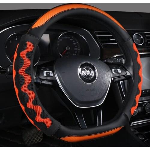 New D Shape Steering Wheel Cover for VW Golf 7 Polo 2014-2019 Scirocco Jetta 6 2017-2019 Santana 2016-2018 Auto Accesorioss