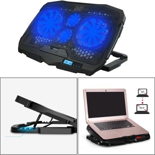 Gaming Laptop Cooler Stand Cooling Pad Base Dual USB Interface for 10-16.5 Inch Computer
