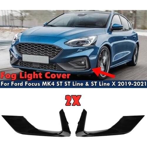 A Pair MK4 Fog Lamp Cover Car Front Fog Light Cover Trim Moulding Trim For Ford For Focus MK4 ST ST Line & ST Line X 2019-2021