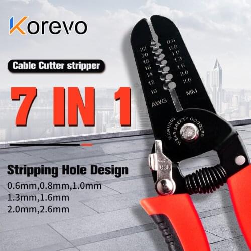 7 in 1 Pliers Hand Tool Wire Stripper Wire Cable Cutter Plumbing Electrical Cable Stripper Wire Cutting Scissor Cable Cutter
