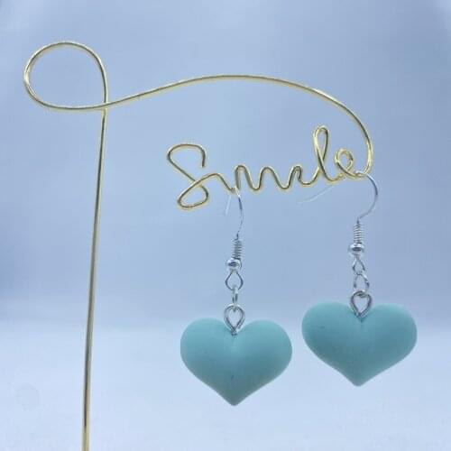 Resin Love Earrings Fashion Geometric Earrings Retro Bohemian Tassel Peach Heart Pendant Earrings