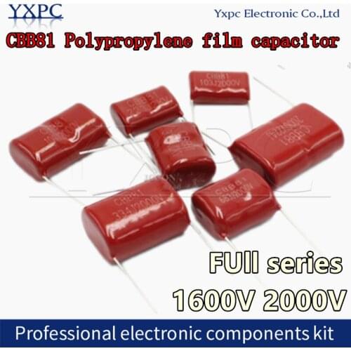 10pcs 1600V 2000V CBB81 Polypropylene film capacitor 331J 332J 391J 392J 471J 472J 473J 474J 561J 562J 563J 681J 682J 683J 821J