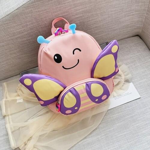 Lucky Piggy New-2-5-Year-Old Children Backpack Kindergarten School Bag Anti Lost Small Butterfly Cute Boy