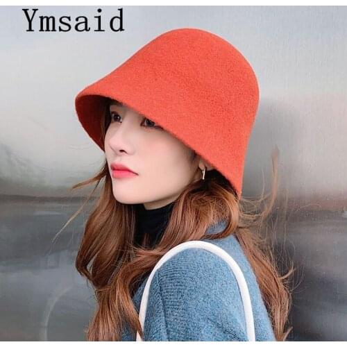 Winter Hats For Women Casual Short Brim Floppy Warm Wool Cloche Hat Elegant Lady Street Hat Temperament Wild Fisherman Hat
