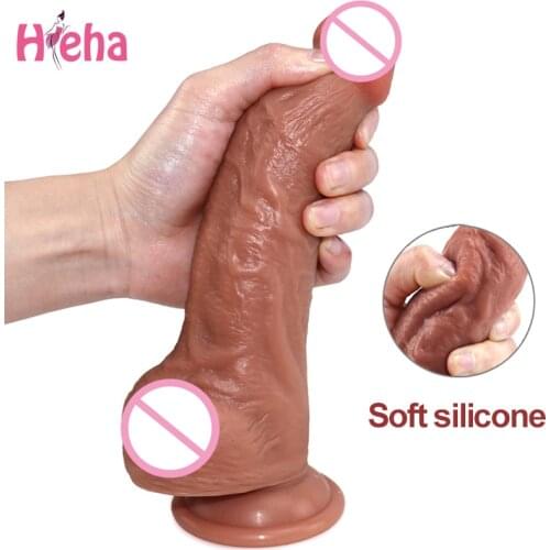Super Huge Dildo Silicone Realistic Penis Skin Feeling Big Dildo with Suction Cup Sex Toy for Woman Realistic Strapon Dick Adult