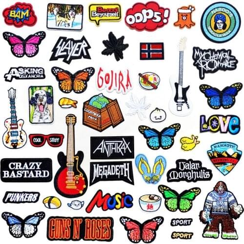 Sushi OOPS Butterfly DIY Patch for Clothing Iron on Embroidered Sewing Applique Cute Sew on Fabric Badge Apparel Accessories