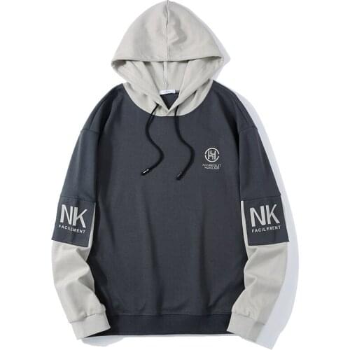 2021 New Autumn Mens Pure Cotton Hoodies Sweatshirt Fashion Letter Printing Mens Clothing Hip Hop Trendy Sweatshirt Male Casual