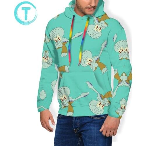 Squidward Hoodie Squidward Dab Hoodies Long Length Warm Pullover Hoodie Oversize Outdoor Polyester Hoodies