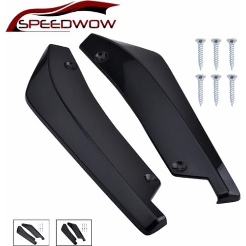 SPEEDWOW 2Pcs Universal Car Rear Bumper Lip Diffuser Spoiler Protector Rear Lip Wrap Angle Side Skirt Extension Exterior Parts