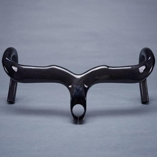 NO LOGO Full Carbon Fiber Bicycle Integrated Handlebar and Stem Road Bike Drop Bar Cycling Handle Bar
