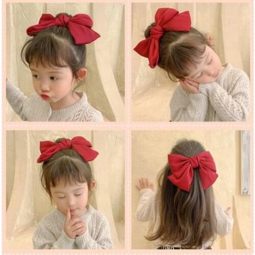 Cute Hair Accessories Solid Color Big Bow Hairpins Sweet Hair Band Hairpin Headdress Children Hairpin Fashion Accessories