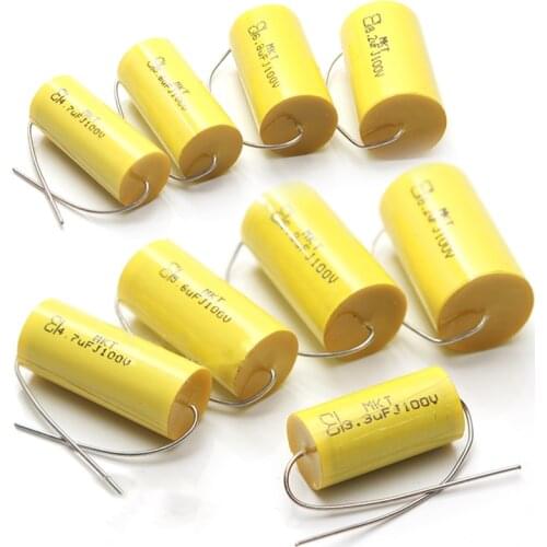 1-5Pcs Audiophiler Axial MKT 100V 0.68uF-8.2uF HIFI DIY Midrange Treble Capacitor for Speaker Car Horns Divider