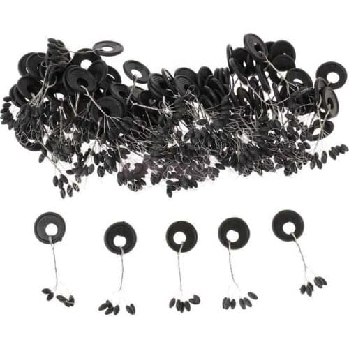 10 Groups 60 Pcs Fishing Bobber Space Bean Float Rubber Bobber Beads Stopper 6 in 1 Float Sinker Stops Connector Fishing Line