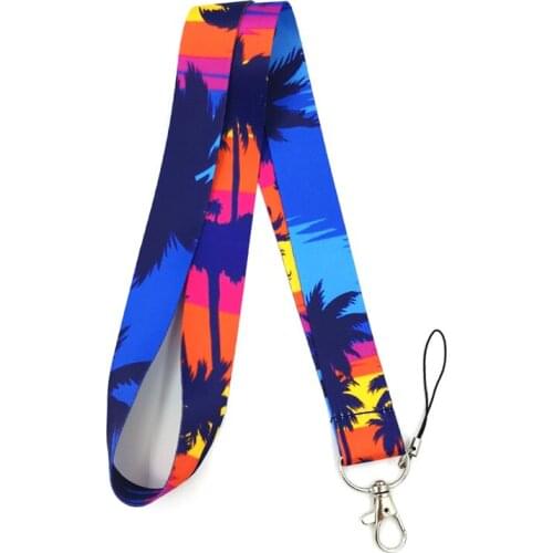 100pcs Beach Fashion simple keychain mobile phone neck lanyard key ID card mobile phone USB key lanyard