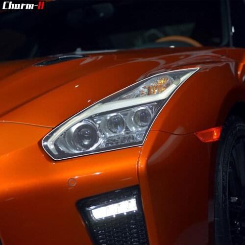 2 Pcs Car Headlight Protective Film Protection Transparent TPU Decal Sticker for Nissan GTR R35 Nismo 2009-2020 Accessories