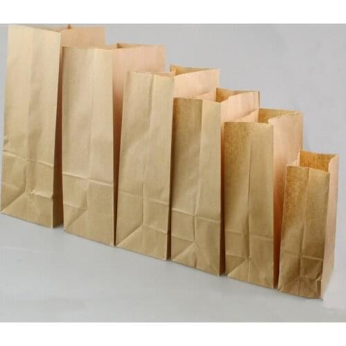 2018 New Sale 100pcs/lot 7sizes Brown white Colors Food disposable take-away packaging bag baking bread kraft paper bag