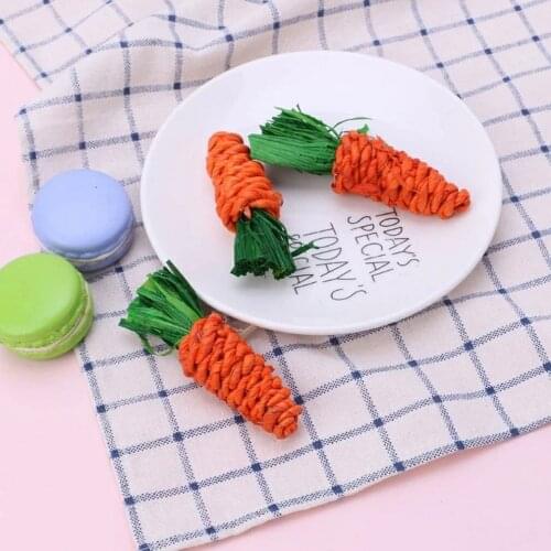 3Pcs Hamster Rabbit Chinchilla Molar Toy Molar Carrot Shape Rat Teeth Cleaning Toy Safe Material Funny Pet Toy