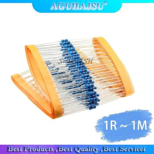 300pcs 1/4W Metal film resistor 1R ~ 1M 100R 220R 330R 1K 1.5K 2.2K 3.3K 4.7K 10K 22K 47K 100K 100 220 330 1K5 2K2 3K3 4K7 ohm