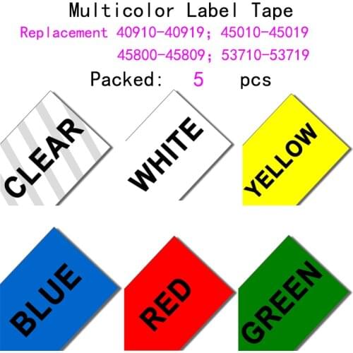 5PC 45010 45013 Labeling Tape 7m 45803 Cartridge Compatible for Dymo D1 LabelManager Writer Maker 280 160 260P 45010 45808 53719